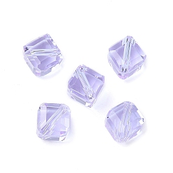 Лиловый Стекло k9 стекло, имитация Австрийские кристаллические шарики, граненые, квадратный, сирень, 6x6x6 мм, отверстие : 1 мм