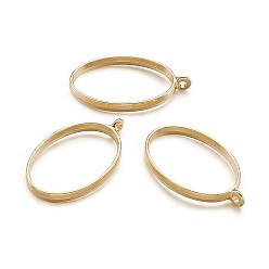 Golden Rack Plating Alloy Open Back Bezel Pendants, For DIY UV Resin, Epoxy Resin, Pressed Flower Jewelry, Oval , Golden, 39x23.8x3.5mm, Hole: 2.8mm