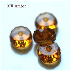 Goldenrod Imitation Austrian Crystal Beads, Grade AAA, Faceted, Flat Round, Goldenrod, 8x3.5mm, Hole: 0.9~1mm