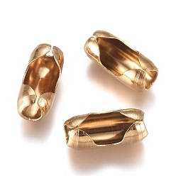 Настоящее золото 18K Ионное покрытие (ip) 304 соединители с шариковой цепью из нержавеющей стали, реальный 18 k позолоченный, 17~17.5x7.5~8 мм, подходит для шариковой цепи 6 мм