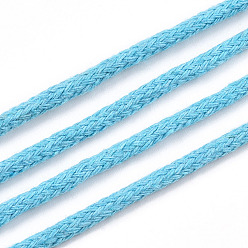 Light Sky Blue Cotton String Threads, Macrame Cord, Decorative String Threads, for DIY Crafts, Gift Wrapping and Jewelry Making, Light Sky Blue, 3mm, about 109.36 Yards(100m)/Roll.