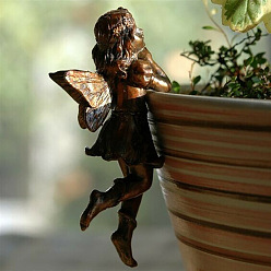 Coffee Resin Fairy Statue, for Potted Pendant Decorations, Coffee, 30x50x85mm