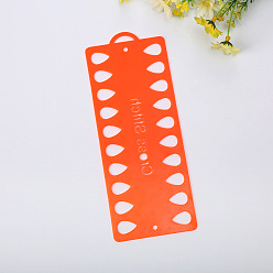 Orange Plastic Cross Stitch Thread Plate, Embroidery Floss Organizer, Sewing Accessories Board with 20 Holes, Orange, 80x200x1.5mm