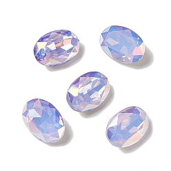 Цикламен Опал Светлая гальваническая пластина в стиле ab k9 стеклянные кабошоны со стразами, задние и задние, граненые, овальные, цикламен опал, 14x10x5 мм