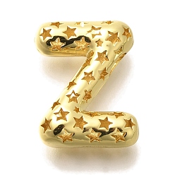 Letter Z Полые медные подвески, стойки покрытие, долговечный, без кадмия и без свинца, письмо амулеты, Письмо Z, 22x16.5x7.5 мм, отверстие : 4.7x3 мм