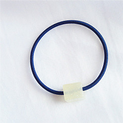 Square white Sparkling Starry Sky Ball Hair Tie - Simple Pearl Elastic Band with Beads.