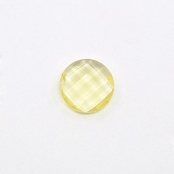 Light Yellow Golden Tone Brass Glass Teardrop Links connectors, Light Yellow, 21x11x5mm, Hole: 2mm