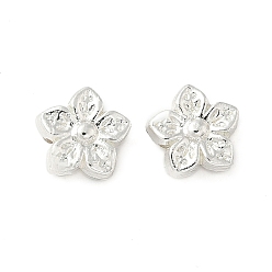 Посеребрённый Сплавочные бусины, долговечный, цветок, 925 серебро покрытием, 9x5 мм, отверстие : 0.5 мм