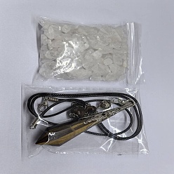 Платина Натуральный маятник с тигровым глазом большие подвески, шарм пули, Рейки Викка колдовство балансирующий остроконечный подвесной маятник, платина, 70~80 мм