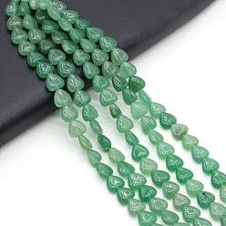 Green Aventurine Natural Green Aventurine Beads Strands, Heart, 10x10mm, about 38pcs/strand