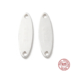 Silver 925 Sterling Silver Links, Chain Tabs, with 925 Stamp, Silver, 13x4x0.6mm, Hole: 1mm