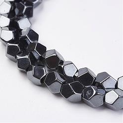 Non-magnetic Hematite Non-magnetic Synthetic Hematite Beads Strands, Faceted, Round, 5.5~6x6x6mm, Hole: 2mm, about 70pcs/strand, 15.35 inch