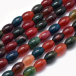Dragon Veins Agate Dyed Natural Dragon Veins Agate Beads Strands, Oval, 12x8mm, Hole: 1.4mm, about 31pcs/strand, 15.5 inch(39.5cm)