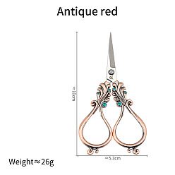 ancient red Retro phoenix tail small scissors home handmade stainless steel portable cut cross-stitch thread head embroidery scissors