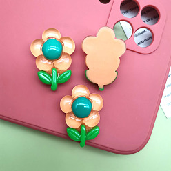 Light Coral Opaque Resin Cabochons, for Hair Accessories, Flower, Light Coral, 27x19mm