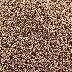 (RR4204) Гальванический Шампанский Дуракоат Миюки круглые бусины рокайль, японский бисер, 11/0, (rr 4204) дюрако оцинкованное шампанское, 11/0, 2x1.3 мм, отверстие : 0.8 мм, Около 50000 шт / фунт