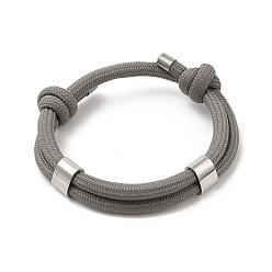 Серый Браслеты-боло из нейлонового шнура, браслеты слайдер для женщин мужчин, с 304 фурнитурой из нержавеющей стали, серые, внутренний диаметр: 2-1/2 дюйм (6.2 см)
