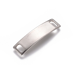 Stainless Steel Color 201 Stainless Steel Links connectors, Stamping Blank Tag, Rectangle, Stainless Steel Color, 6x24.5x0.5mm, Hole: 4x2mm
