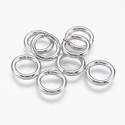 Platinum Iron Jump Rings, Open Jump Rings, Platinum, 12 Gauge, 12x2mm, Inner Diameter: 8mm