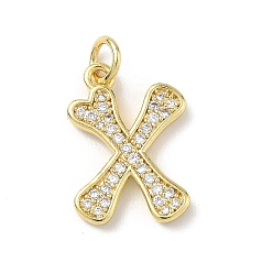 Letter X Латунные микро проложить кубического циркония подвески, без кадмия и без свинца, долговечный, реальный 18 k позолоченный, с целью перехода в кольце, Письмо X, 17x12x2 мм, Перейти кольцо: 5x1 мм, 3 мм внутренним диаметром