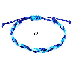6 Bohemian Twisted Braided Bracelet for Women and Men with Wave Charm