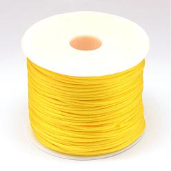 Oro Hilo de nylon, cordón de satén de cola de rata, oro, 1.5 mm, aproximadamente 100 yardas / rollo (300 pies / rollo)