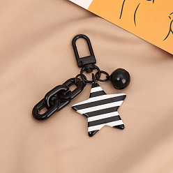 black Colorful Detachable Chain Cute Enamel Bell Bag Charm Keychain Pendant Gift