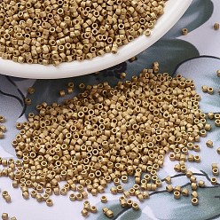 (DB1832F) Гальваническый Матово-золотой Дуракоат Бусины miyuki delica, цилиндр, японский бисер, 11/0, (DB 1832 F) Duracoat оцинкованного матового золота, 1.3x1.6 мм, отверстие : 0.8 мм, Около 2000 шт / 10 г
