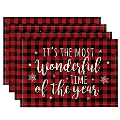 CD-28-15 (set of four) Christmas holiday decorative placemat Santa Claus snowflake placemat home kitchen insulated coaster anti-scalding western placemat