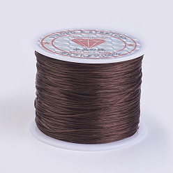 Coconut Brown Flat Elastic Crystal String, Elastic Beading Thread, for Stretch Bracelet Making, Coconut Brown, 0.5mm, about 49.21 yards(45m)/roll