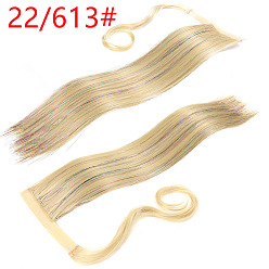 22/613# Magic Tape Wrapped Golden Straight Hair Ponytail Extension with Volume and Natural Look for Women