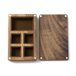 Сиена Деревянные ящики для хранения украшений, с магнитными застежками, прямоугольные, цвет охры, 9.6x6x2.1 см