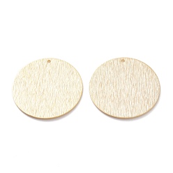 Real 24K Gold Plated Brass Charms, Flat Round, Real 24K Gold Plated, 30x1mm, Hole: 1.4mm