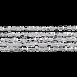 Clear Cubic Zirconia Bead Strands, Faceted Square, Clear, 2.5x2.5x2.5mm, Hole: 0.6mm, about 159~160pcs/strand, 14.57''~14.76''(37~37.5cm)