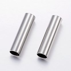 Stainless Steel Color 304 Stainless Steel Tube Beads, Stainless Steel Color, 30x8mm, Hole: 7mm