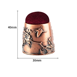 Red Copper Retro Flower Zine Alloy Needle Pins Wrist Velvet Cushions, for Sewing Quilting Accessories, Red, Red Copper, 40x30mm