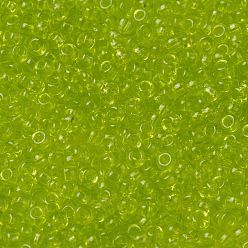 (RR143) Transparent Chartreuse MIYUKI Round Rocailles Beads, Japanese Seed Beads, 8/0, (RR143) Transparent Chartreuse, 8/0, 3mm, Hole: 1mm, about 19000~20500pcs/pound