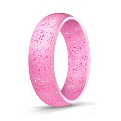 pink flash red Sparkling Silicone Ring - Glittery, European and American Style, Couple Ring.