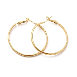 Real 18K Gold Plated Rack Plating Brass Huggie Hoop Earrings, Long-Lasting Plated Jewelry for Women, Cadmium Free & Lead Free, Real 18K Gold Plated, 40x3mm, Pin: 1mm
