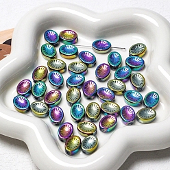 Colorful Lampwork Beads, Czech Bead, Oval, Colorful, 10x14mm, Hole: 0.7mm, 10pcs/bag