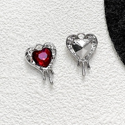 Платина Подвески из сплава , с сердцем прелести, темы ко дню святого валентина, платина, 24x17 мм