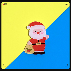 Santa Claus Christmas Theme Acrylic Brooch Pin, Badge for Backpack Clothes, Santa Claus, 30~50mm
