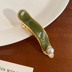 Зеленый Заколки из кожи аллигатора из ацетата целлюлозы, аксессуары для волос для женщин и девочек, зелёные, 95 мм