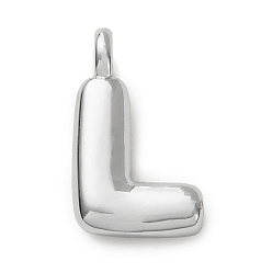 Letter L Латунные подвески, долговечный, стойки покрытие, без кадмия и без свинца, платина, Письмо L, 15.5x9.5x4.5 мм, отверстие : 2.5 мм