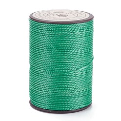 Turquoise Round Waxed Polyester Thread String, Micro Macrame Cord, Twisted Cord, for Leather Sewing Stitching, Turquoise, 0.8mm, about 54.68 Yards(50m)/Roll
