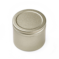 Light Gold Round Aluminium Tin Cans, Aluminium Jar, Storage Containers for Cosmetic, Candles, Candies, with Screw Top Lid, Textured, Light Gold, 4.5x3.8cm