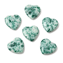 Green Dyed Synthetic Turquoise Heart Love Stone, Healing Pocket Palm Stone for Reiki Balancing, Green, 19.5x20~20.5x6mm