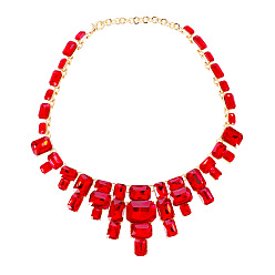 Red Sparkling Diamond Collarbone Necklace for Elegant and Sophisticated Women