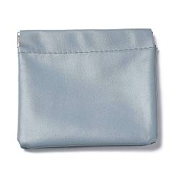 Light Steel Blue PU Leather Multipurpose Shrapnel Makeup Bags, Coin Pouches for Lipstick, Small Items, Change, Earphone Storage, Rectangle, Light Steel Blue, 110x115x5mm