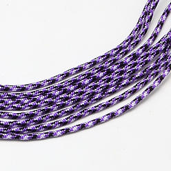 Dark Violet Polyester & Spandex Cord Ropes, 1 Inner Core, Dark Violet, 2mm, about 109.36 yards(100m)/bundle